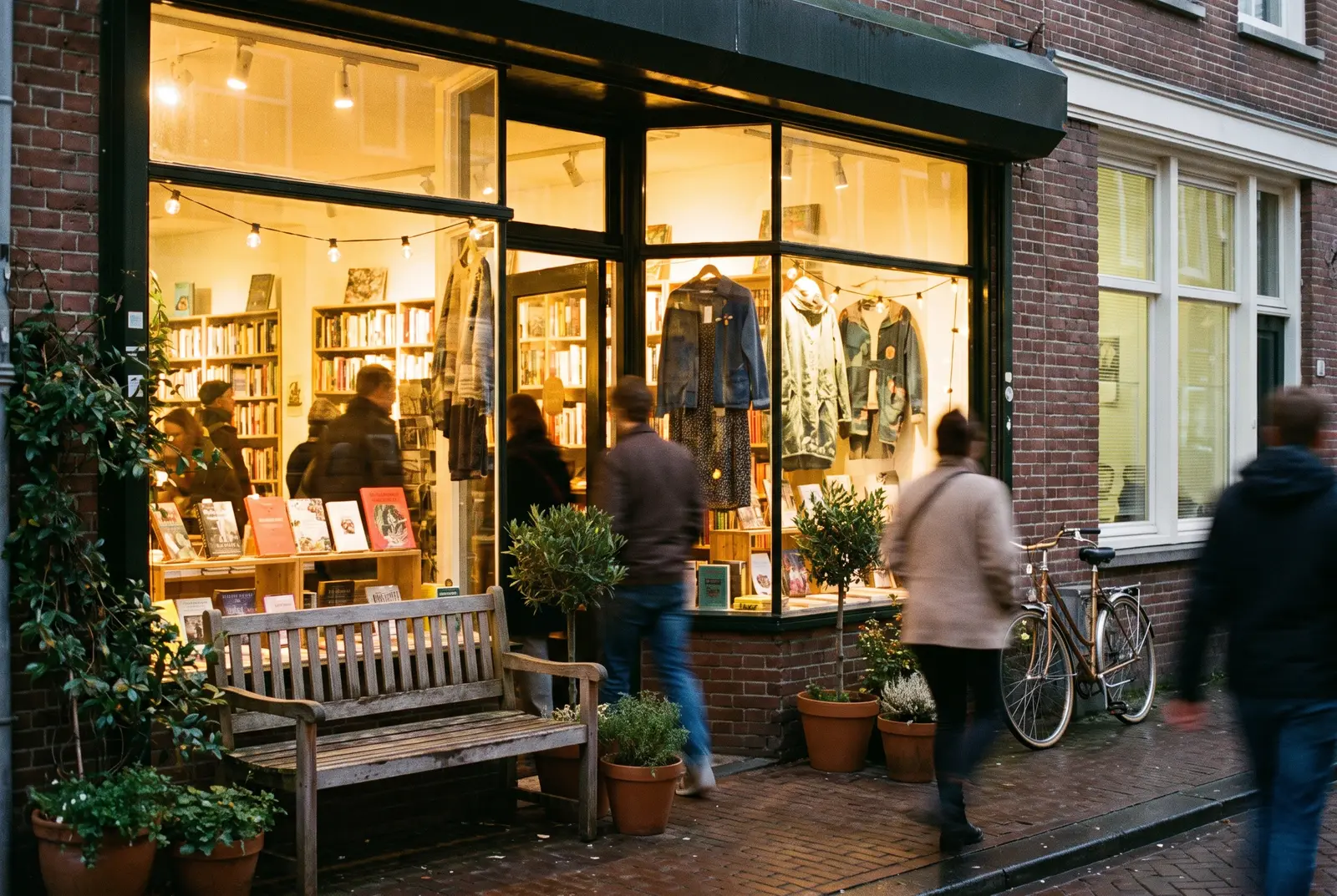 Independent storefront on a city street